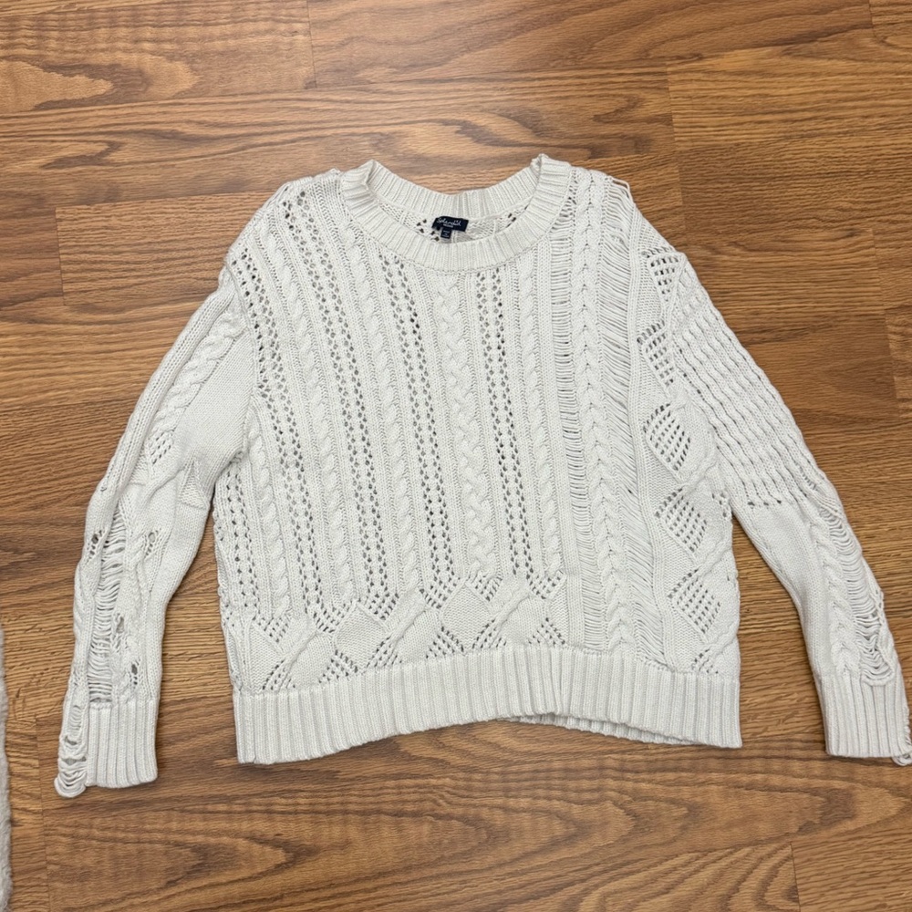 Splendid White Cable Knit Sweater Women’s M
